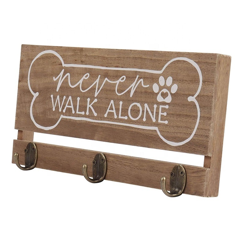 Wholesale wooden key holder organizer Dog Leash Hook  Key Holder for Entry Way