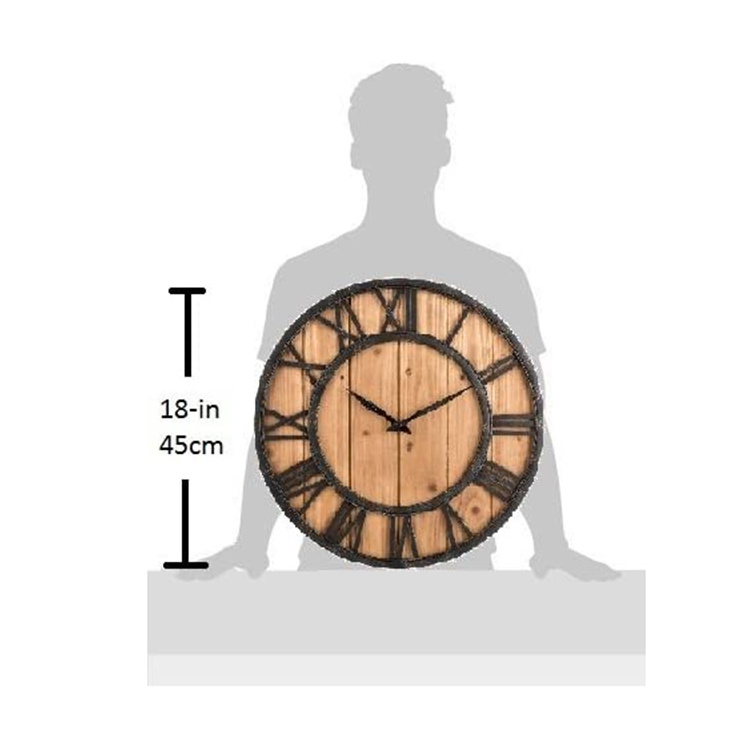 High quality round wall clock  wooden frame wooden  modern for office wall clock