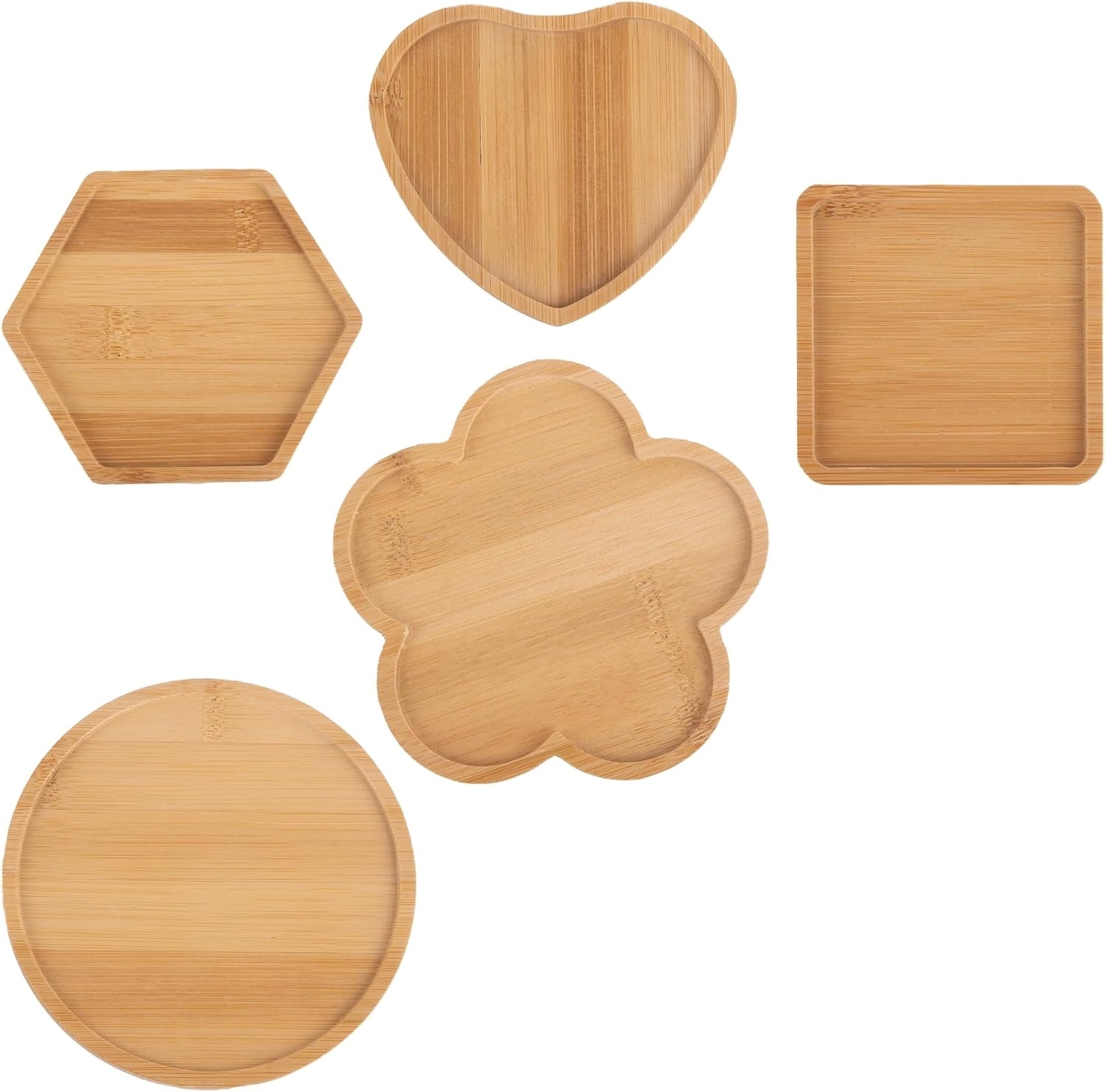 6 Pack Wooden Mosaic Base Substrates for Mosaic Crafts DIY Mosaic Bamboo Coaster Base Blank Base Trays Drinking Cup Coaster