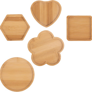 6 Pack Wooden Mosaic Base Substrates for Mosaic Crafts DIY Mosaic Bamboo Coaster Base Blank Base Trays Drinking Cup Coaster