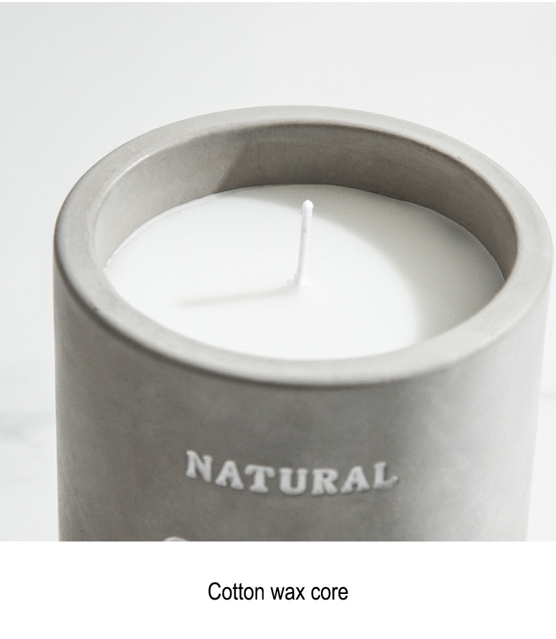 wholesale custom logo concrete candle jar with lid