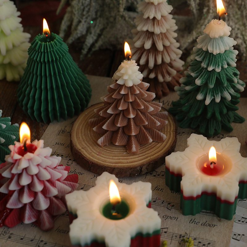 Christmas photography props decor ornaments candle holiday gifts festive atmosphere decoration soy wax scented candles