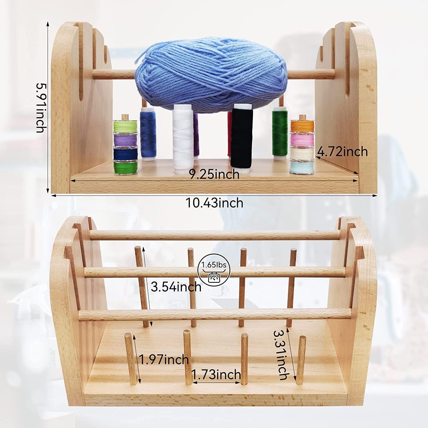 Household wooden yarn sewing thread storage rack desktop embroidery finishing tools hand-woven storage rack