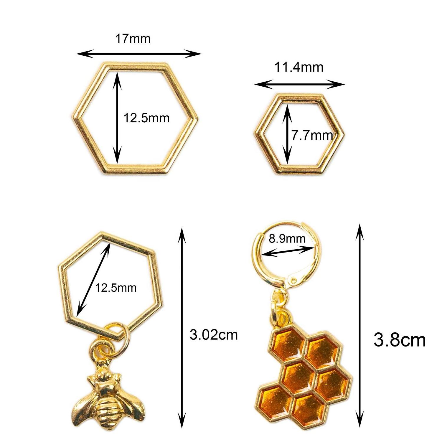 22 Pieces hand knitting tool accessories gold color DIY honeycomb shape crochet locking stitch counter stitch markers