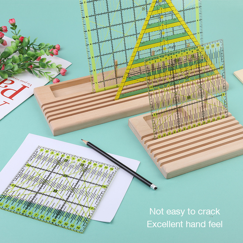 High Quality Beech Wood Quilting Wooden Ruler Rack Holder Rulers Stand for Sewing Ruler Patchwork Bobbin Needles