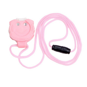 DIY plastic knitting tool accessories knitting sweater smiley face button manual counter with lanyard pink