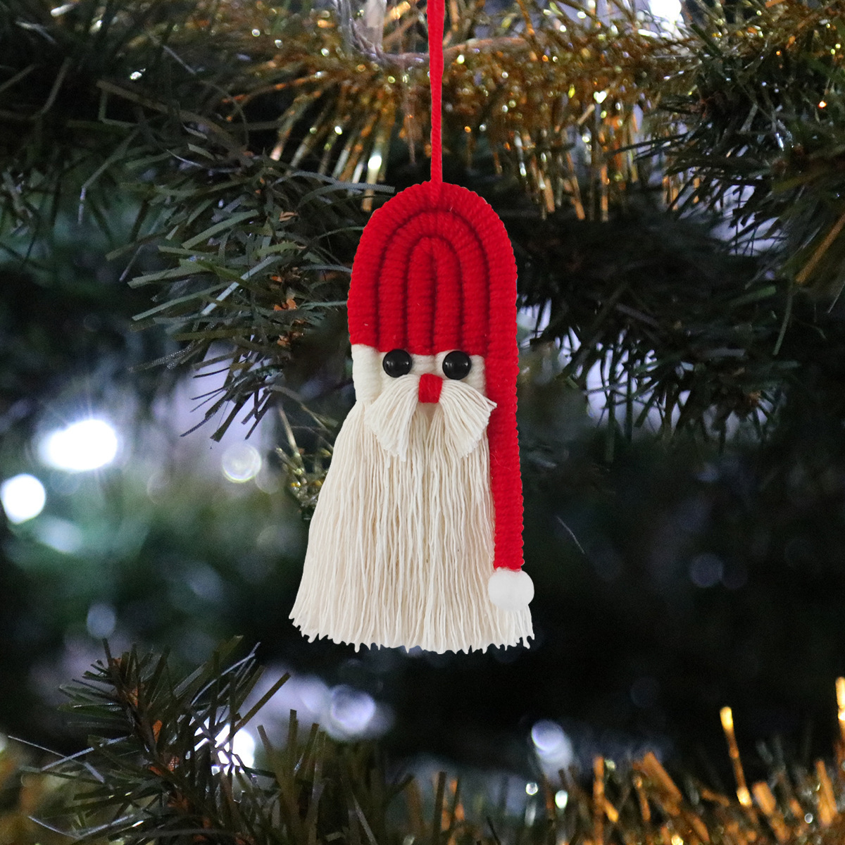 Christmas tree hanging pendant simple home crafts handmade snowman shape decorations DIY gift festival cotton rope wall hanging