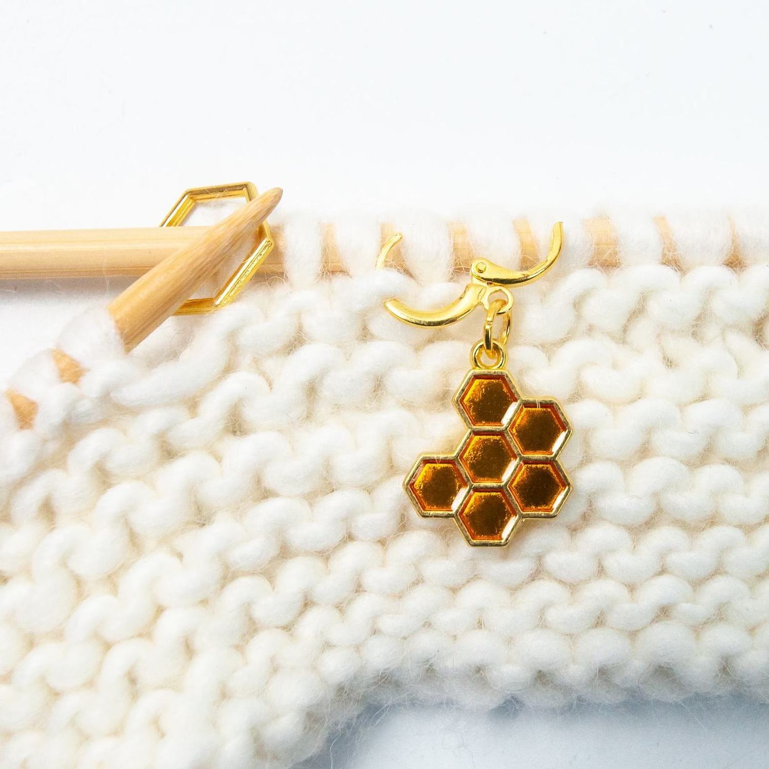 22 Pieces hand knitting tool accessories gold color DIY honeycomb shape crochet locking stitch counter stitch markers