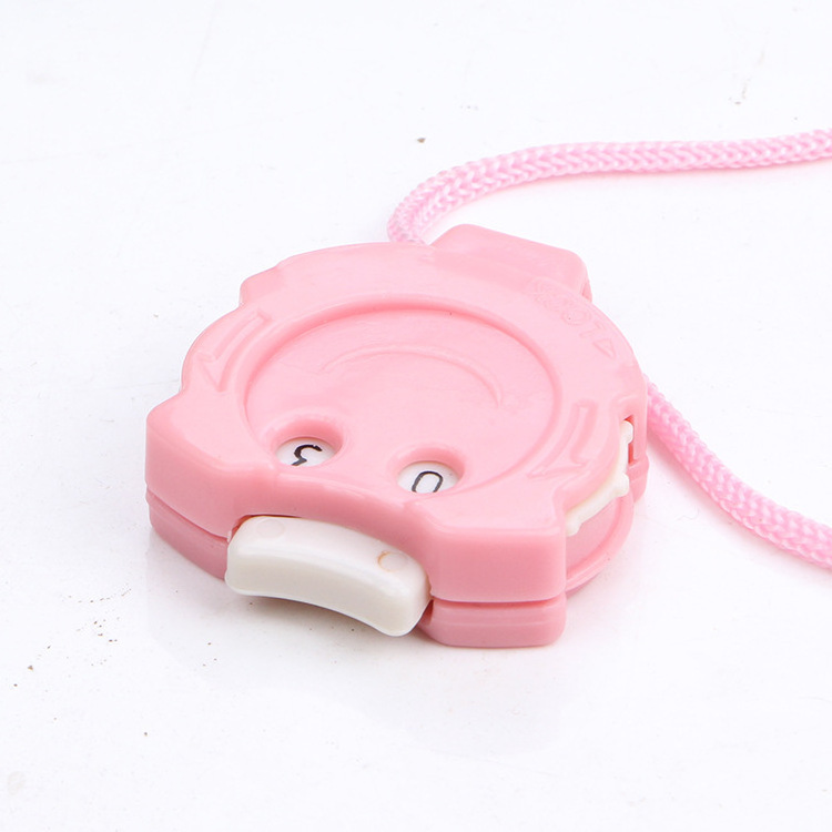 DIY plastic knitting tool accessories knitting sweater smiley face button manual counter with lanyard pink