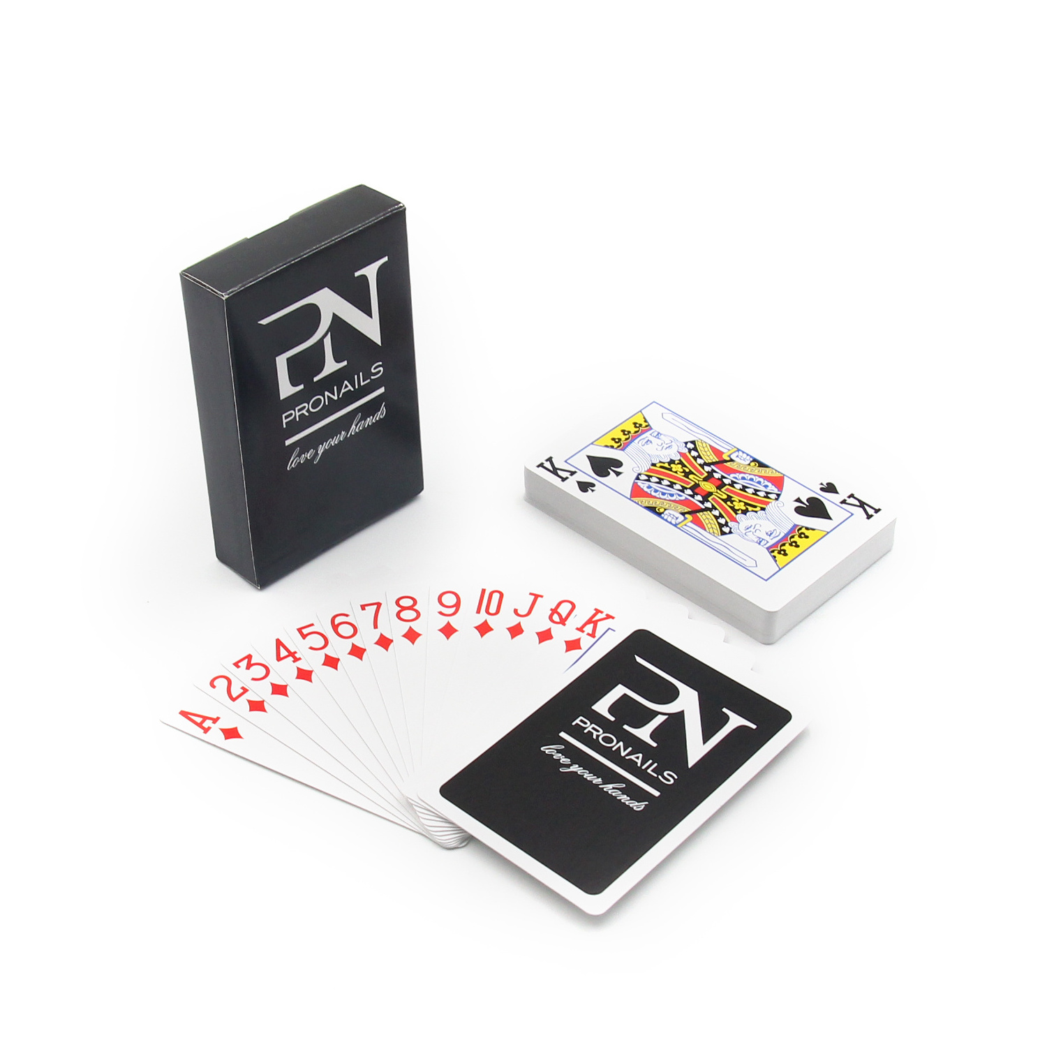 High Quality Custom Casino Poker Playing Cards Printing Black Core German Paper Playing Cards