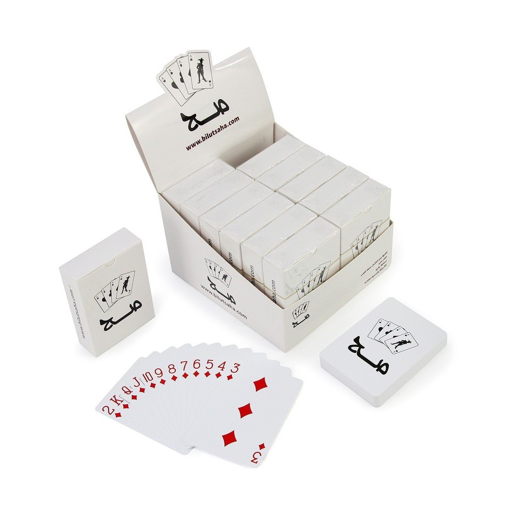 a dozen of baloot in display box custom printing logo Playing Poker Card saudi arabia plastic travel gift playing card set