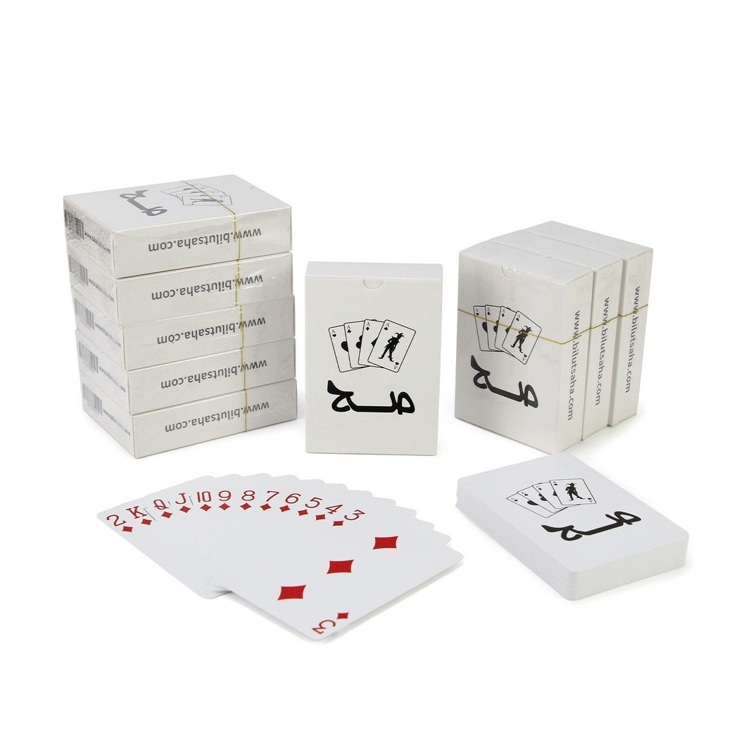 a dozen of baloot in display box custom printing logo Playing Poker Card saudi arabia plastic travel gift playing card set