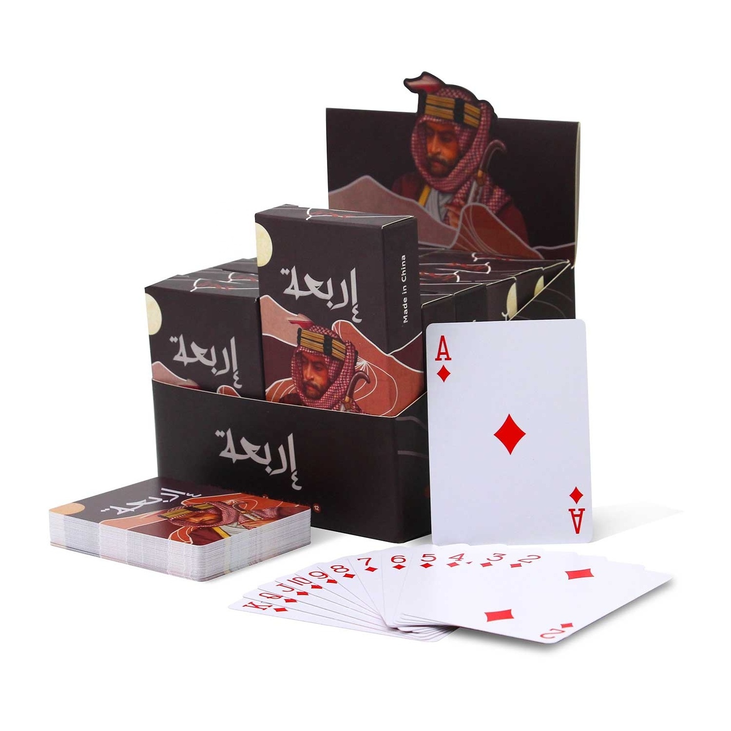 Newest Saudi Historical and Cultural Design Theme Plastic Waterproof Playing Cards Baloot Papers