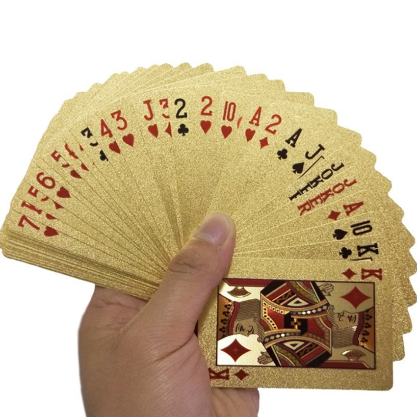 Entertainment Waterproof Cards Magic 24K Gold Playing Cards Poker Deck PVC Plastic Luxury Foil Playing Card