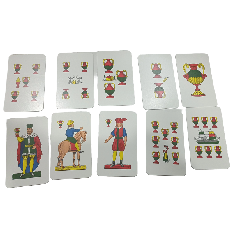 High Quality Original Spanish Italian France Paper Plastic Poker Playing Cards With Customized Back Design and Box