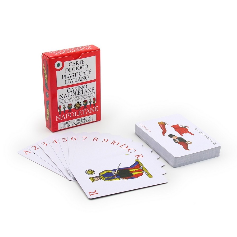 waterproof plastic Briscola scopa played with a standard Italian 40 deck neapolitan characteristic cards Italian playing cards