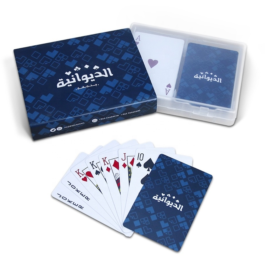 Free Sample Custom Design Logo Printing PVC Adult Table Playing Cards Waterproof Custom Baloot