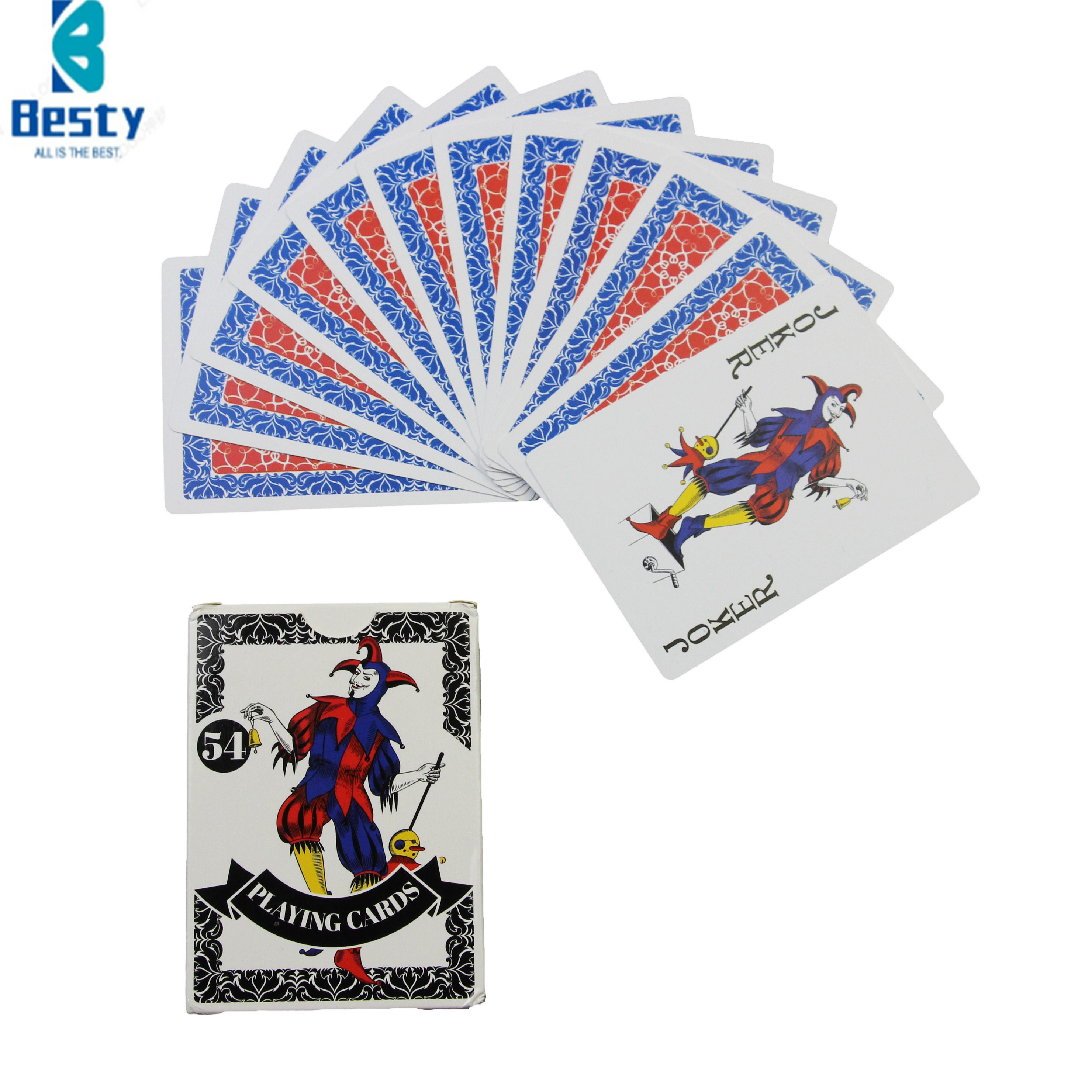 Factory with box plastic cards dubai casino poker custom jumbo playing card