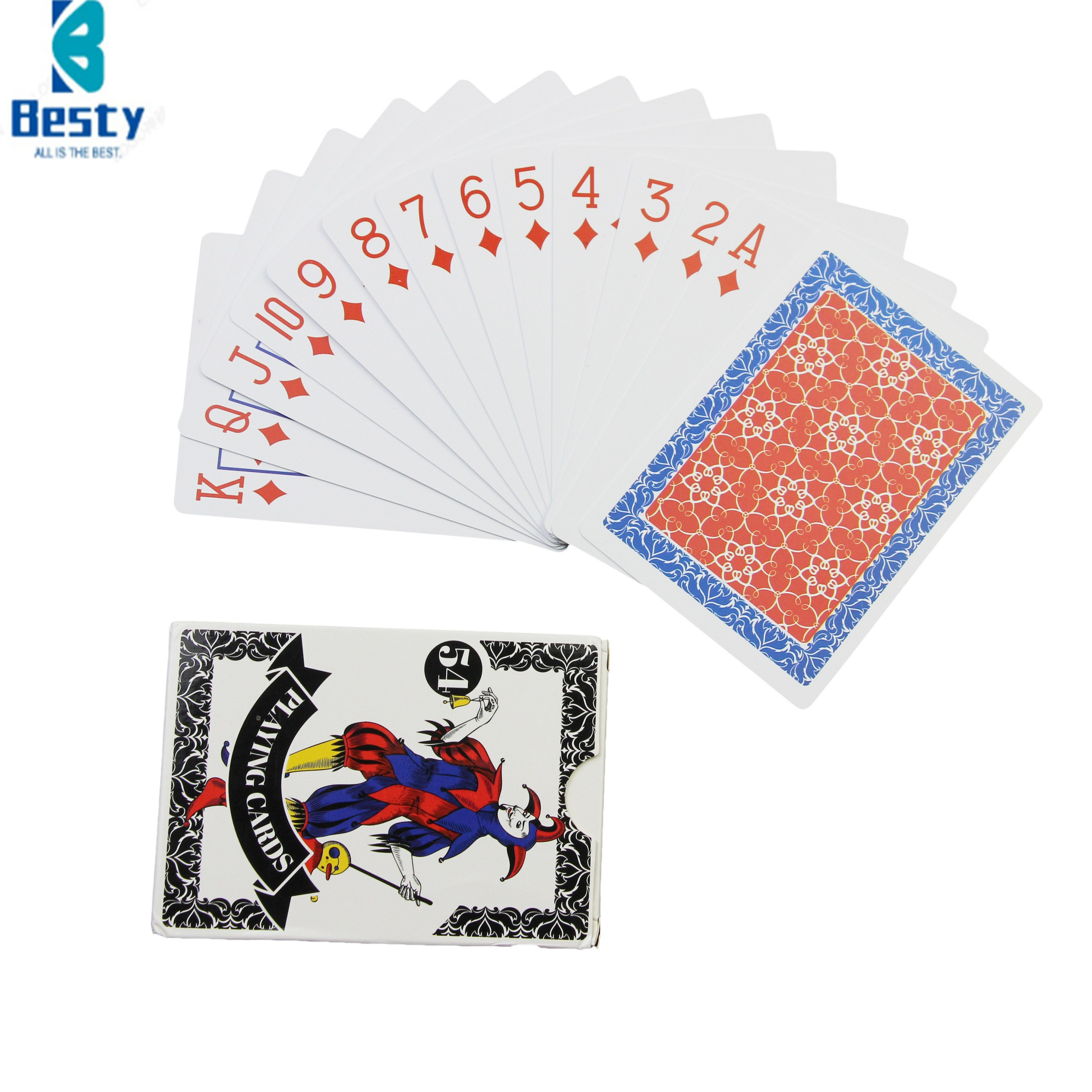 Promotional game card printing 2 packs spanish playing suits plastic play set anime poker cards