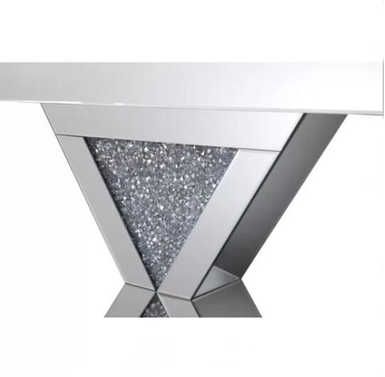 Sparking Modern Livingroom Mirrored Furniture Crushed Diamond Console Table with Mirror