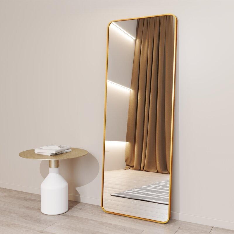 Customized Popular New Nordic Rectangle Fancy Framed Decor Wall Mirror Chinese Bedroom Mirror