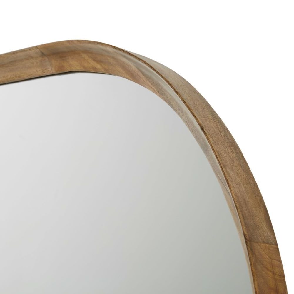 Modern Curved Corners Wooden Decorative Wall Mirror