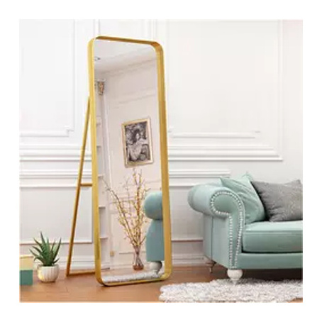 2024 Modern Oversized Rectangular Tall Large Gold Ornate Iron Stand For Frame Floor Full Length Black Large Size Mirrors