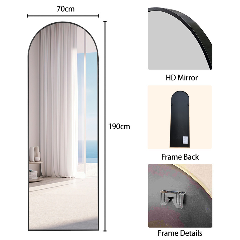 Chinese Leaning Arched Length Mirror Home Decor Modern Style Bedroom Living Room Wall Mirrors