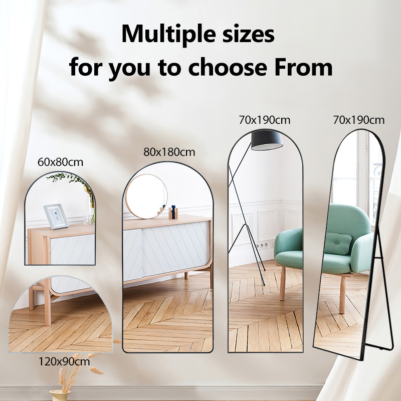 Chinese Leaning Arched Length Mirror Home Decor Modern Style Bedroom Living Room Wall Mirrors