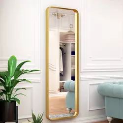 2024 Modern Oversized Rectangular Tall Large Gold Ornate Iron Stand For Frame Floor Full Length Black Large Size Mirrors