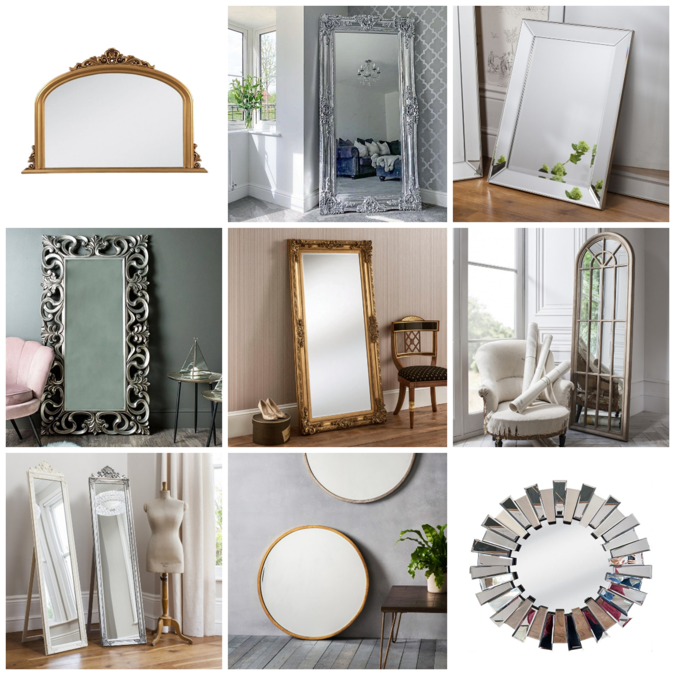 Steel Black Ornate Hot Sale Frame Metal Wall Mirror