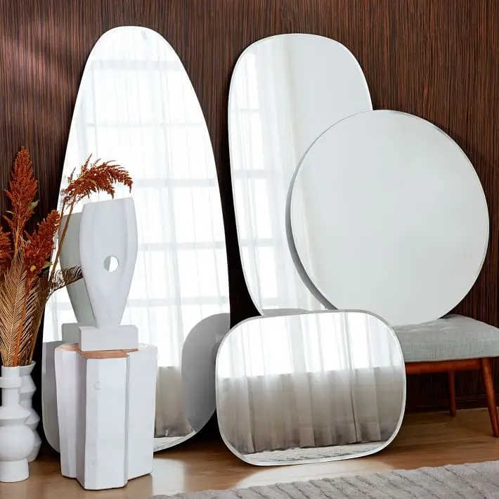 Bathroom Wall Full Length 4mm Polished Beveled Edge Mirror Frameless Mirror