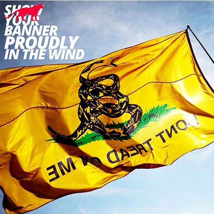 Custom Logo Advertising Polyester Flag Us Printing Dont Tread On Me Yellow Snack Design Banner Flags 3X5