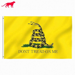 Custom Logo Advertising Polyester Flag Us Printing Dont Tread On Me Yellow Snack Design Banner Flags 3X5