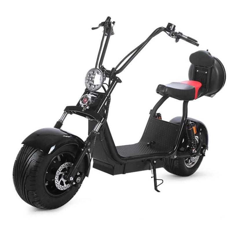 1000W Iron 8 Inch Fat Tire 3 Wheels Electric Off Road Halley Citycoco Scooter With Removable Battery