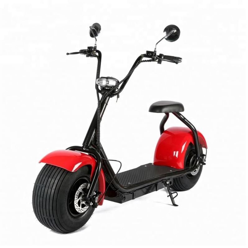 1000W Iron 8 Inch Fat Tire 3 Wheels Electric Off Road Halley Citycoco Scooter With Removable Battery