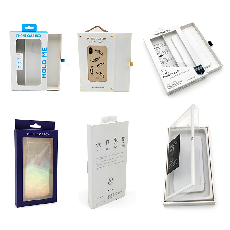 Custom cell phone case packaging box mobile cover packaging with hanger