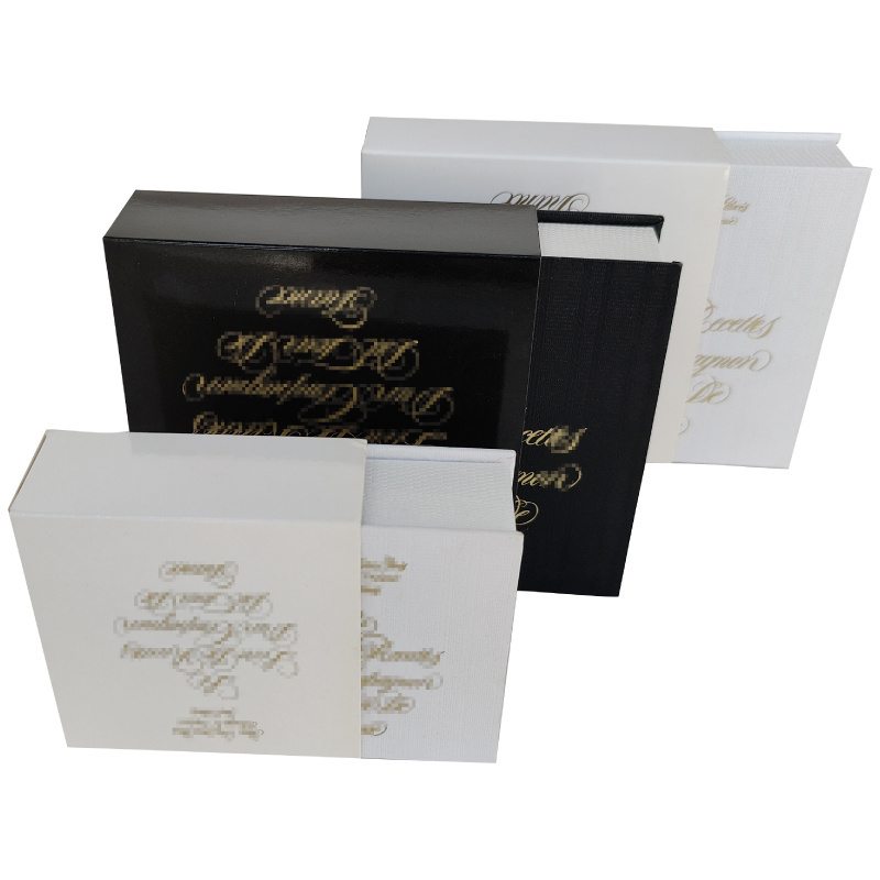 Wholesale book shaped gift packaging boxes high quality decorative fake book with hot stamping