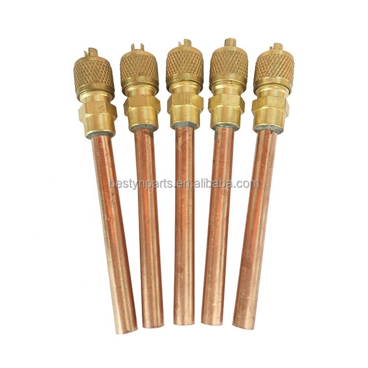 Refrigeration spare parts Copper access valve 1/4 copper ac charging valve for refrigerator