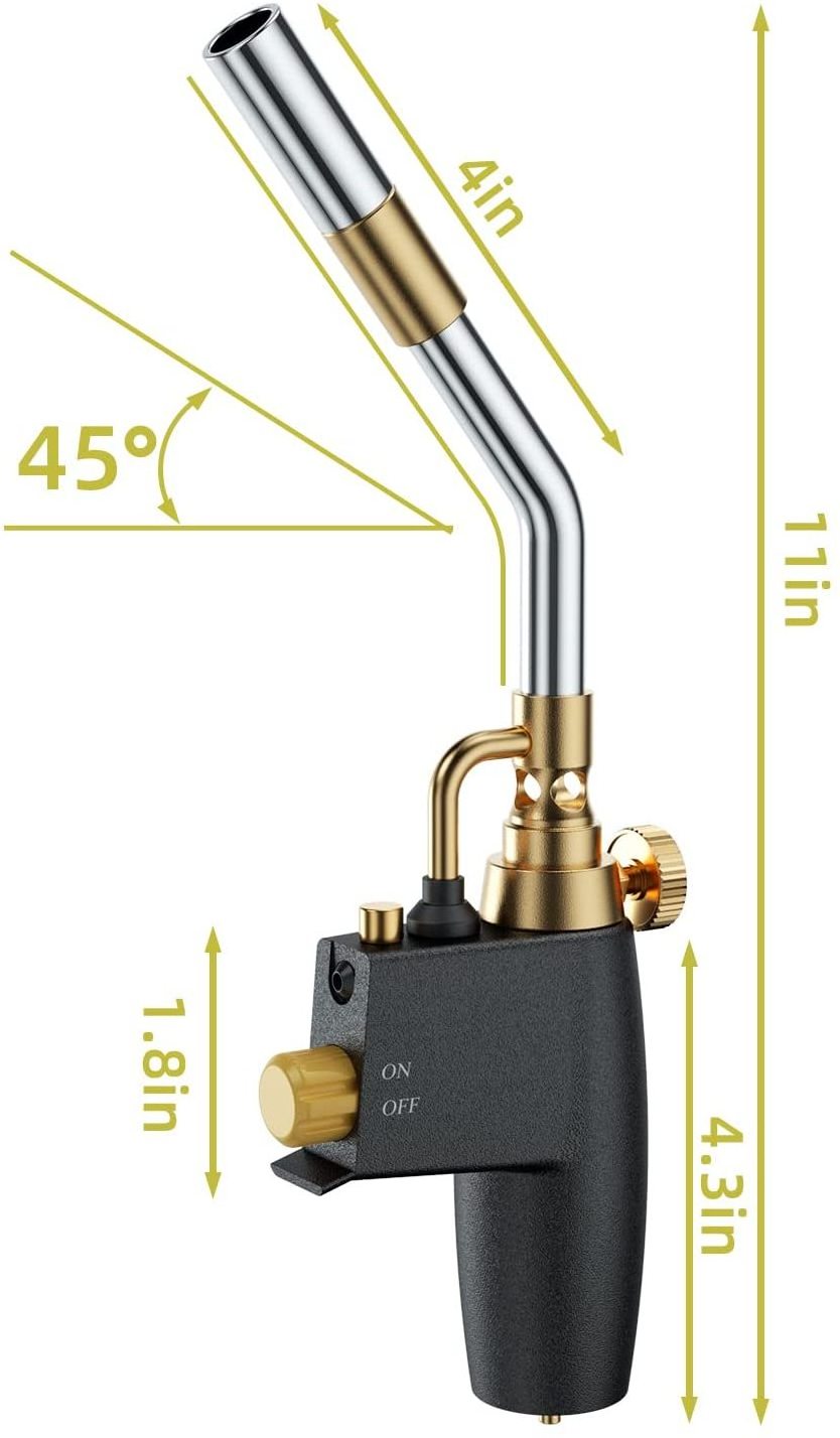 High Intensity Trigger Start Torch, Portable Oxygen Free Welding Gun, Use With MAPP/MAP Pro/Propane for Gas Welding