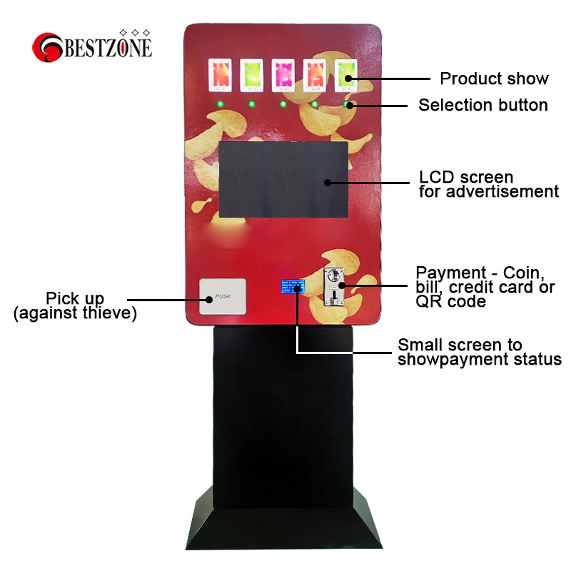 High-tech Combo Snack Vending Machine For Potato Chip Snack  cans peanuts vending machine