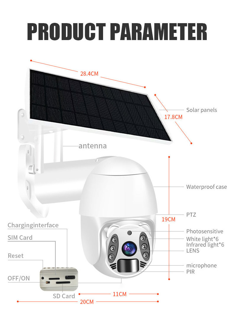 Solar Cctv Camera 3g Sim Card Night Vision Mobile Solar Camera Trailer Trail Camera Solar Panel