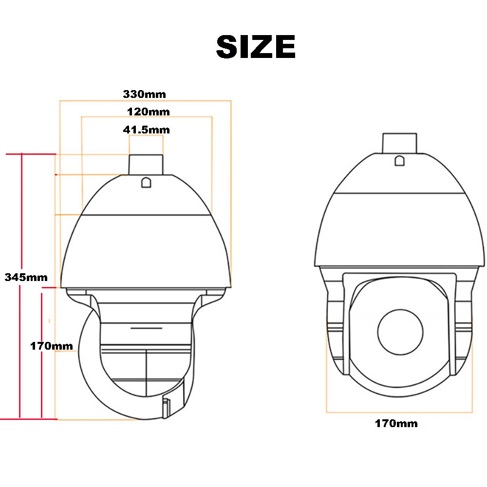 High Speed PTZ camera dome 30X AF lens 150m Ir  auto tracking outdoor security camera 4k cctv camera