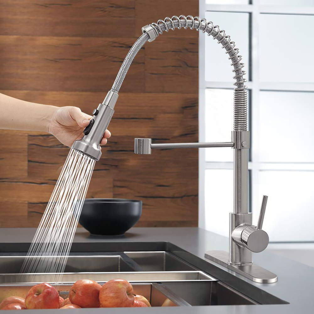 Hot Selling Fashionable Flexible Sink Kitchen Faucet With Spring Pull Down Spray Head Sink Mixer Tap