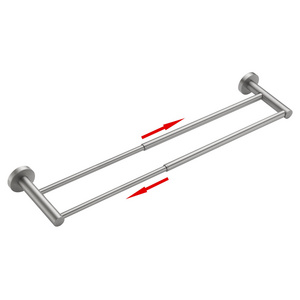 Adjustable 16.4 to 28.3 Inch Double Bath Towel Bar for Bathroom SUS304 Towel Holder, Wall Mount with Screws Hand Towel Bar