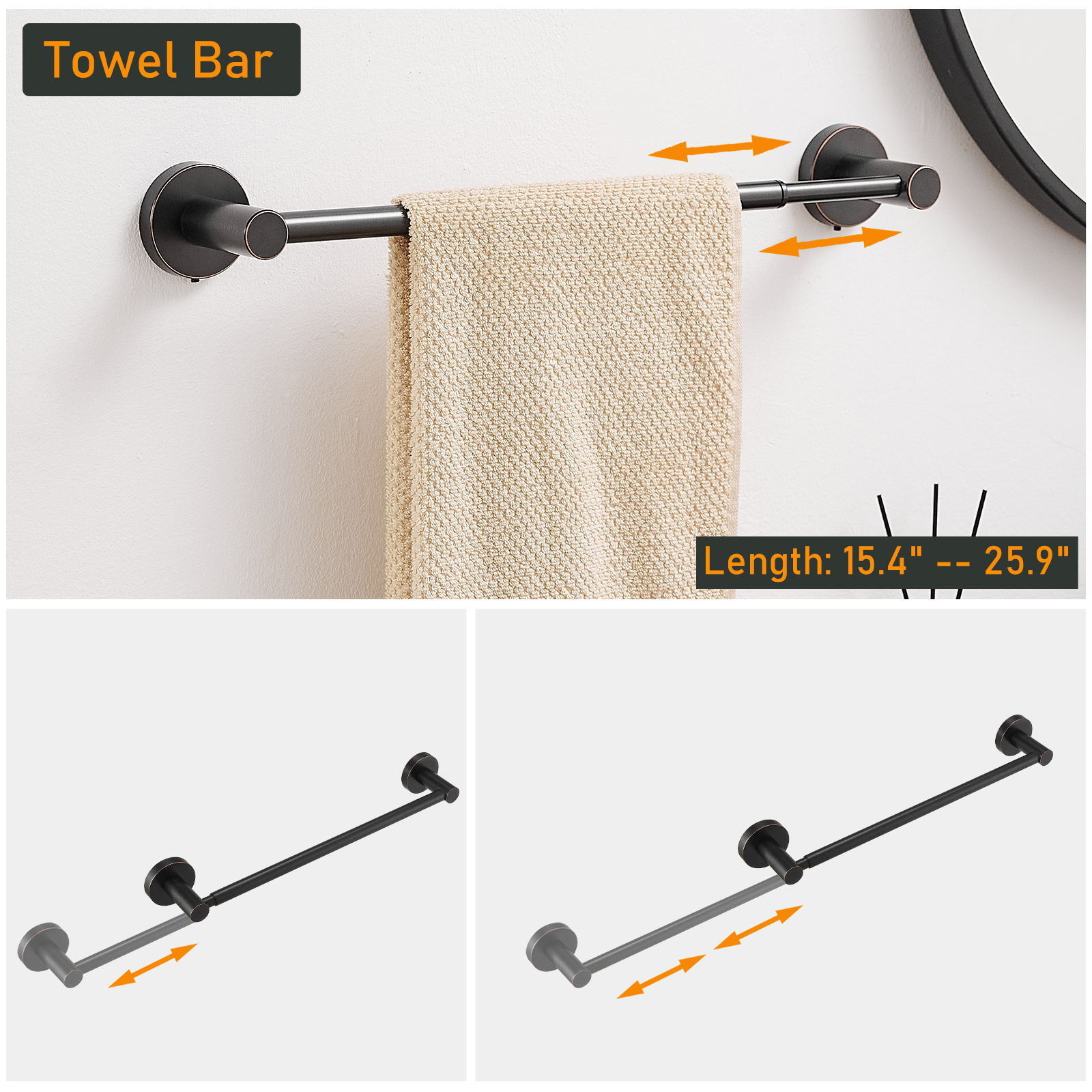 Towel Rack 4 Pieces Bathroom Accessories Stainless Steel Towel Bar Hand Toilet Paper Holder Towel Hook