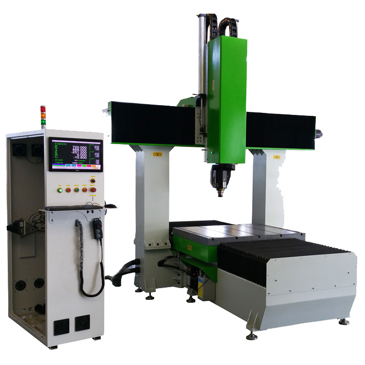 5 axis woodworking cnc cutting milling router machine for aluminum mdf plastic wood boat car mold boat shoes machine