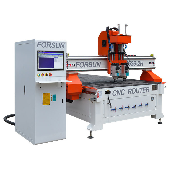 Hot sale! 1325 pneumatic three process machine atc three heads shifting woodworking cnc router machine