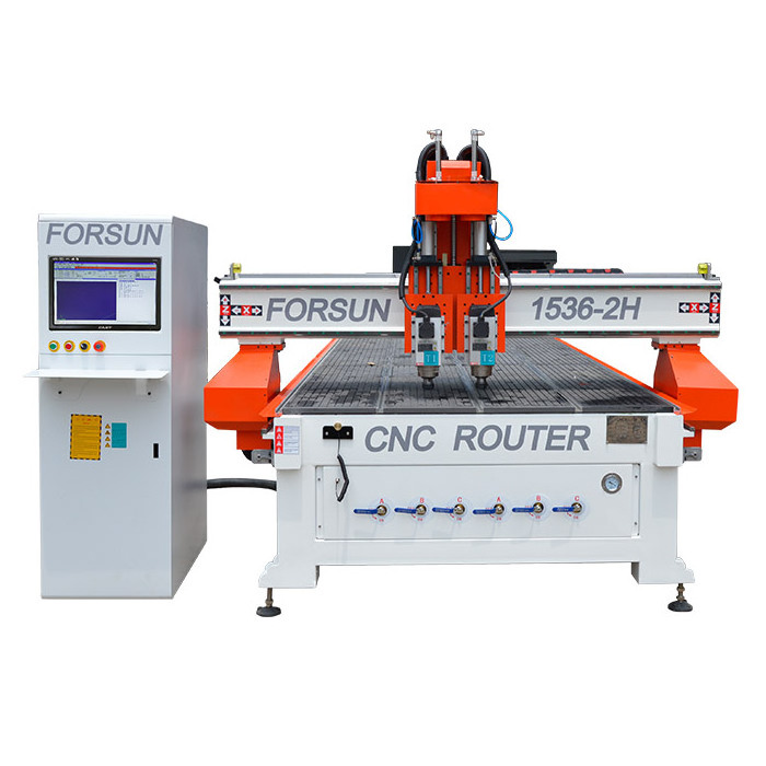 Hot sale! 1325 pneumatic three process machine atc three heads shifting woodworking cnc router machine