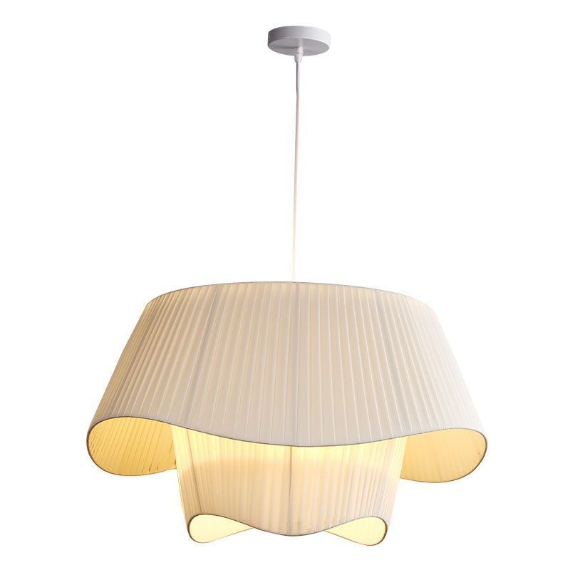 French Style Minimalist Modern Living Room Bedroom Restaurant Home Hotel Pleated Fabric LED Chandelier Light Ceiling Lamp